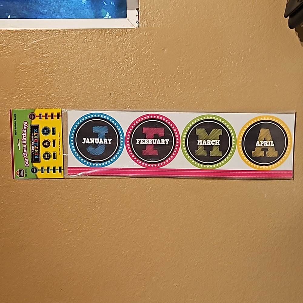 Our class birthdays bulliten board decor